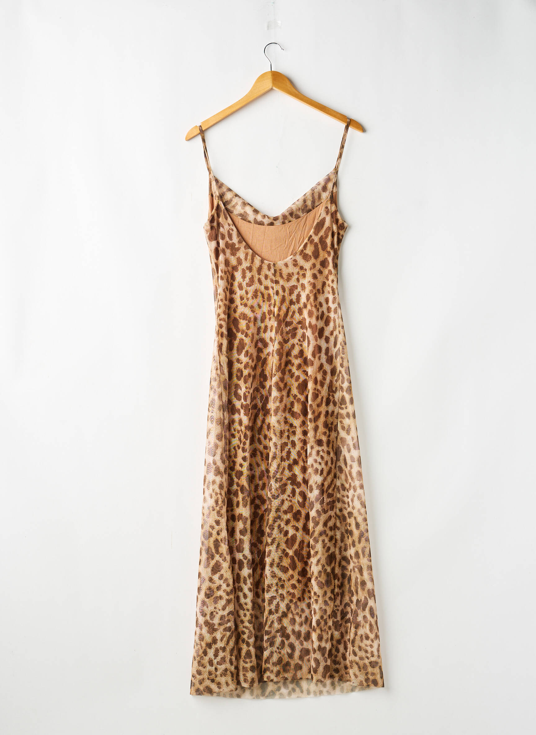 Rochie lungă bretele subțiri bretele subțiri maro NEW COLLECTION femeie