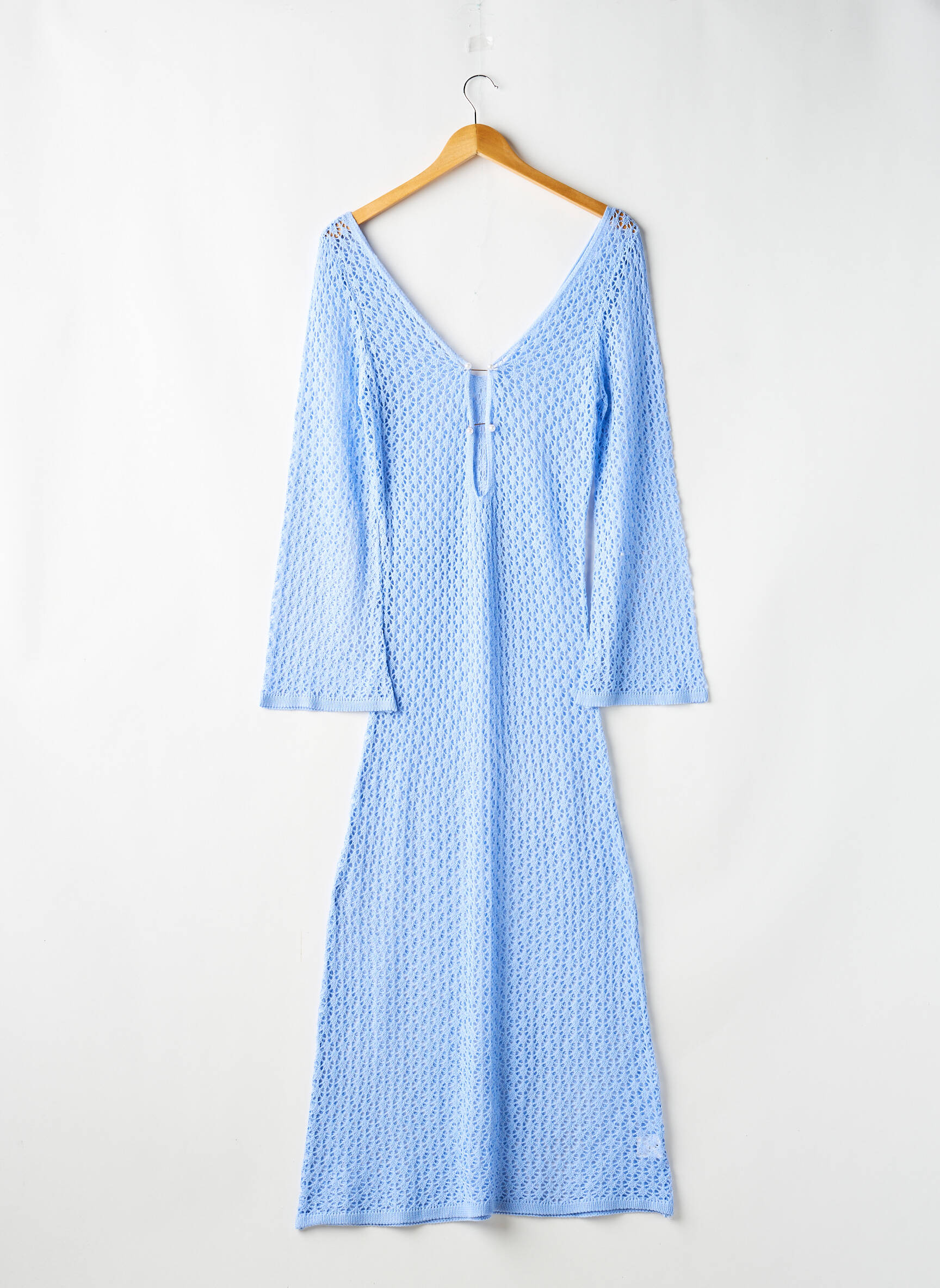 Rochie de plajă croială cambrată albastru SANS MARQUE femeie