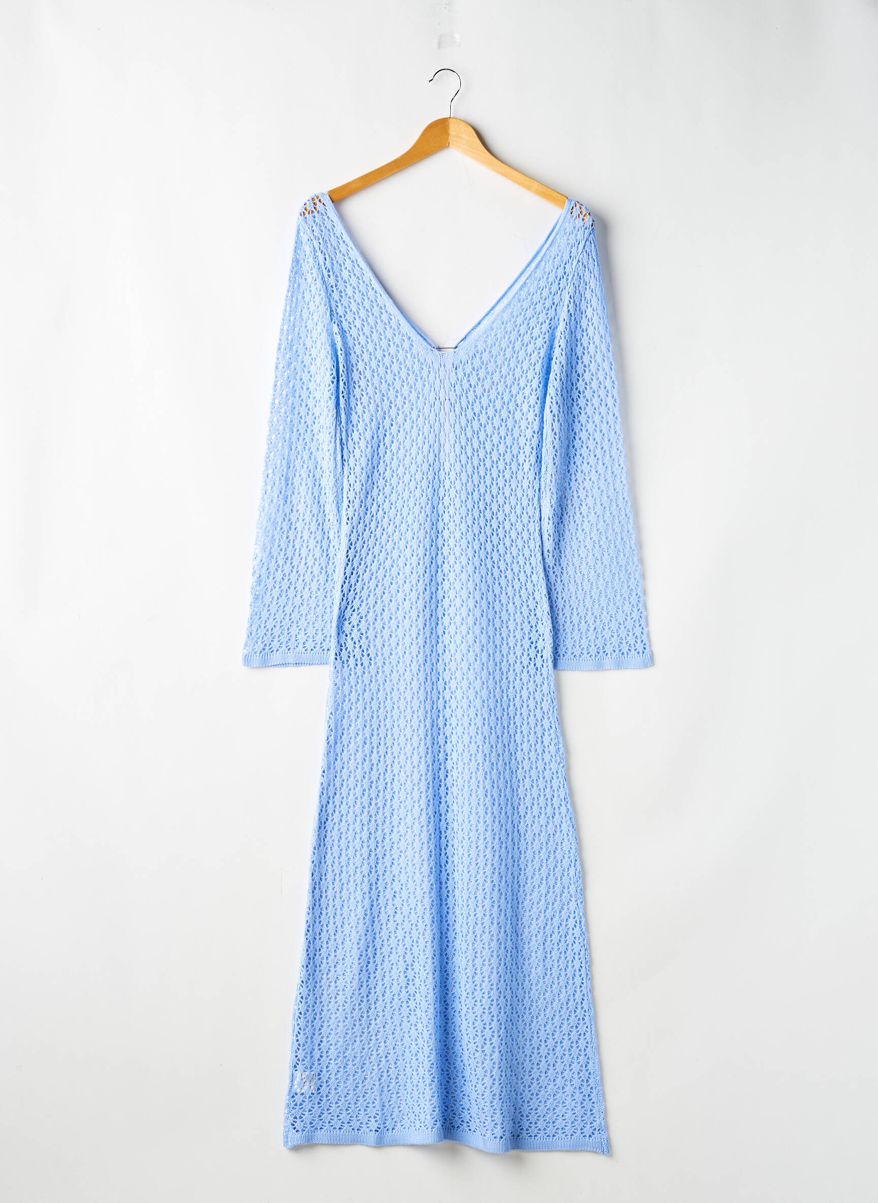 Rochie de plajă croială cambrată albastru SANS MARQUE femeie
