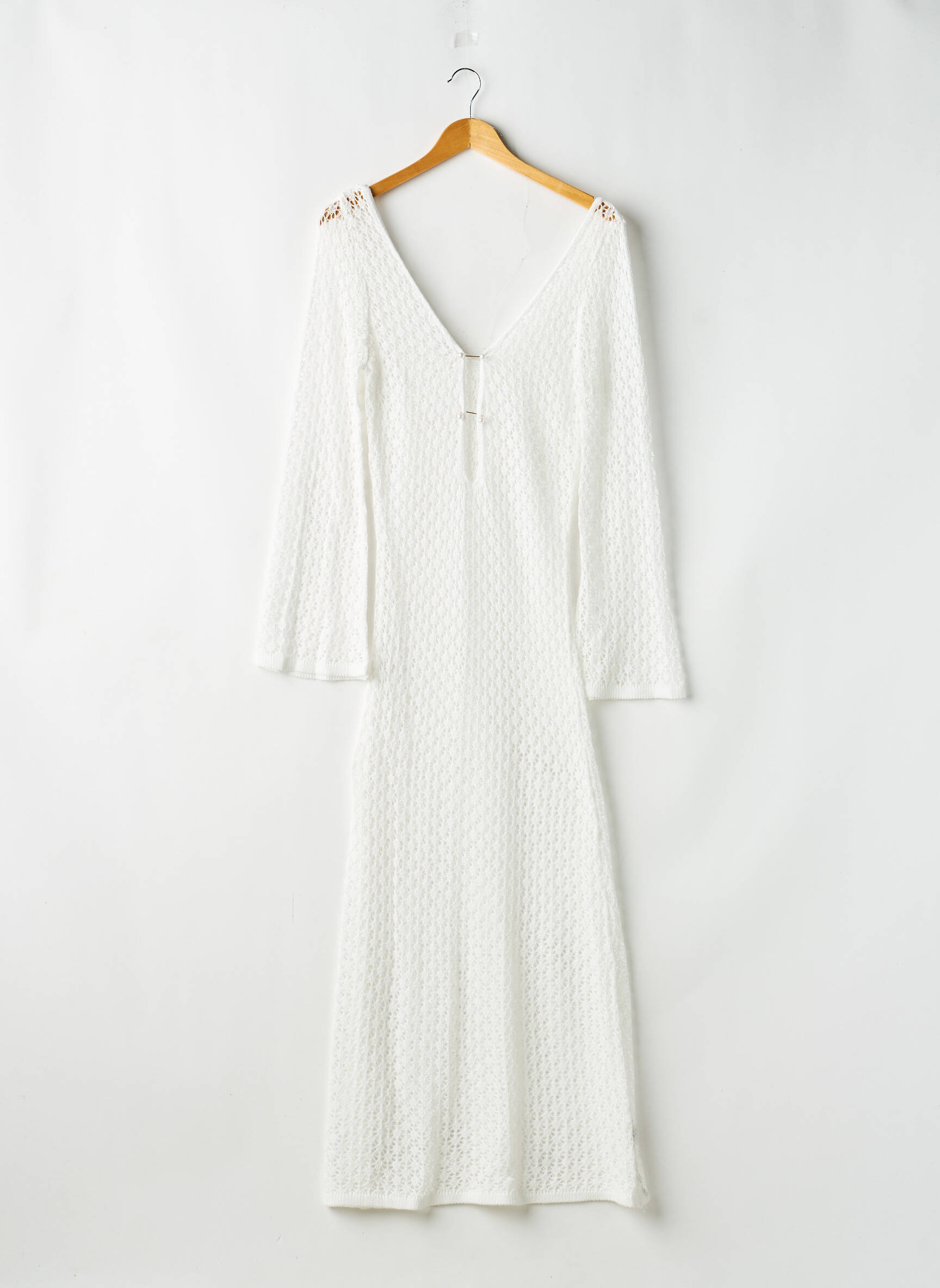 Rochie de plajă croială cambrată alb SANS MARQUE femeie