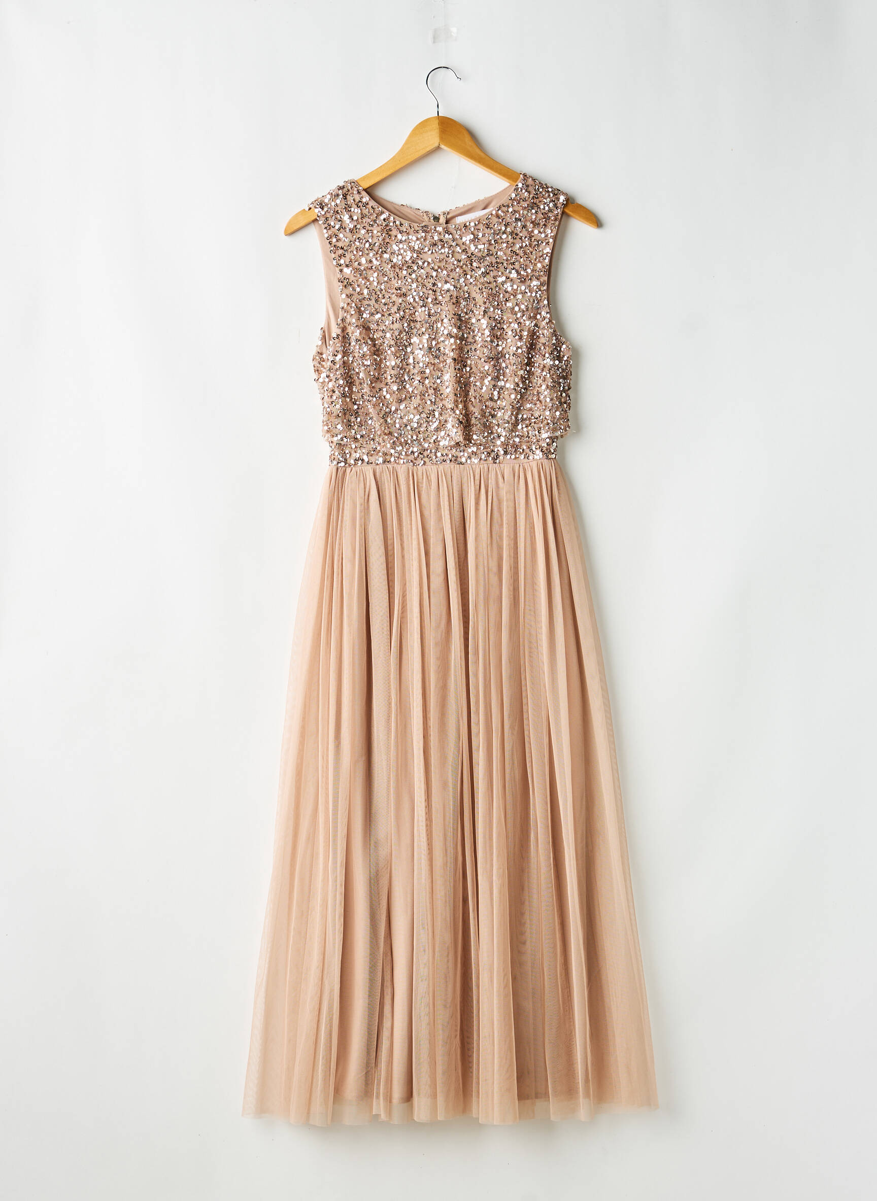 Rochie lungă fără mâneci fără mâneci bej MAYA DELUXE femeie
