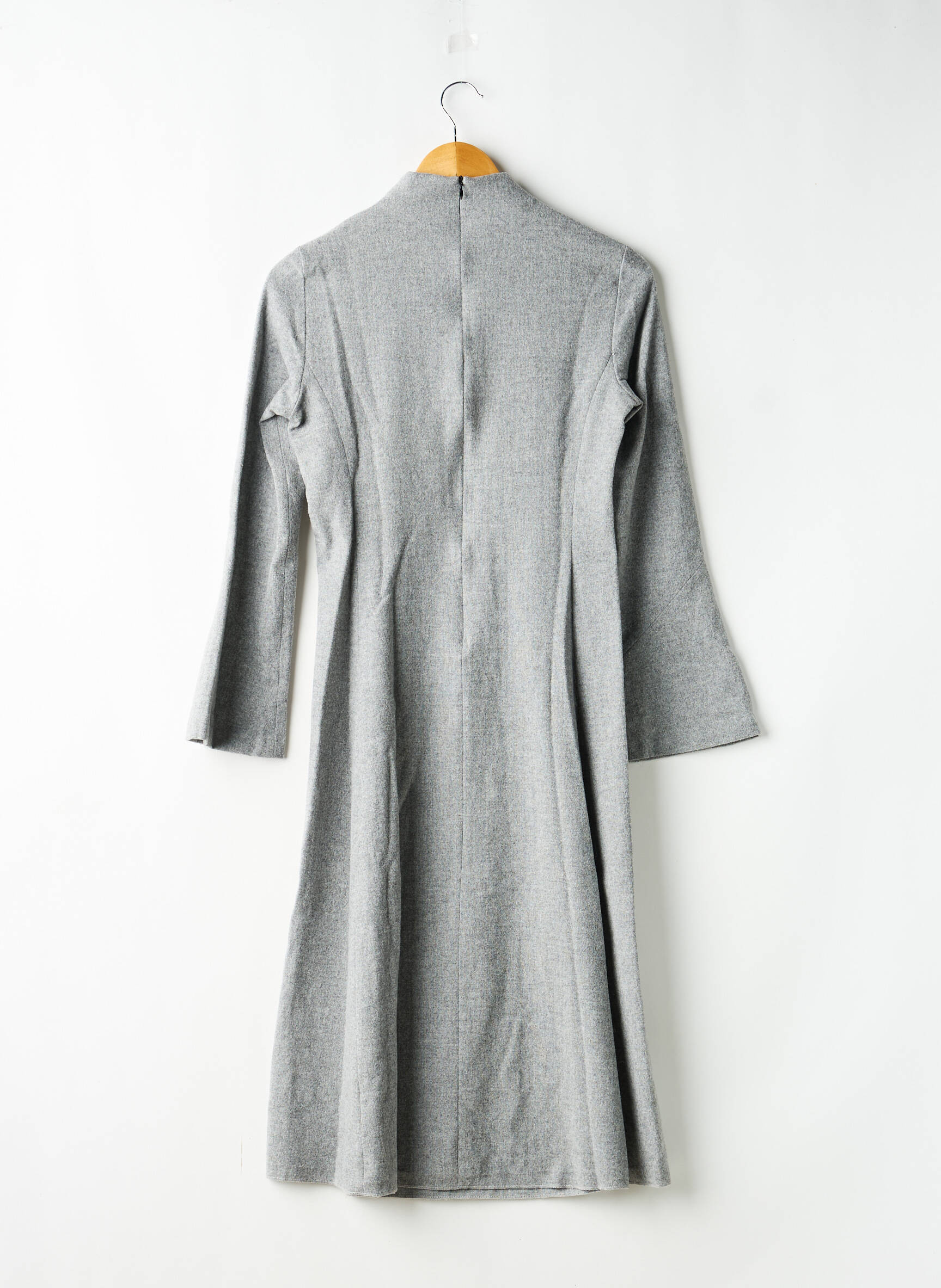 Rochie pulover țesătură melanj mâneci lungi gri ZARA femeie