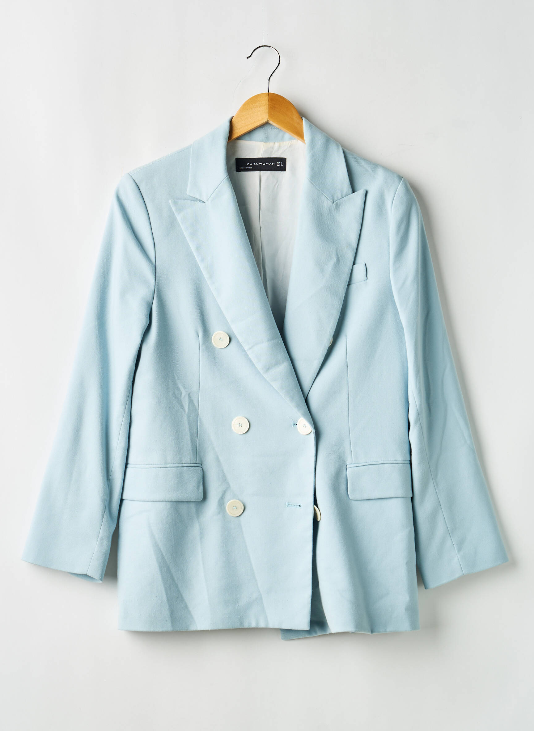 Sacou buzunare albastru ZARA femeie