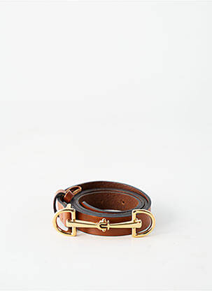 Curea țesătură imitație de piele maro MASSIMO DUTTI femeie