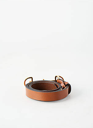 Curea țesătură imitație de piele maro MASSIMO DUTTI femeie