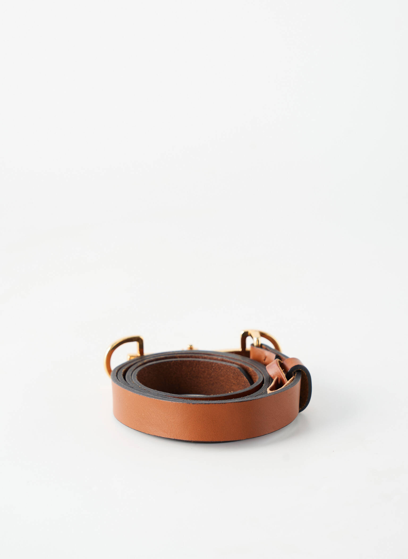 Curea țesătură imitație de piele maro MASSIMO DUTTI femeie