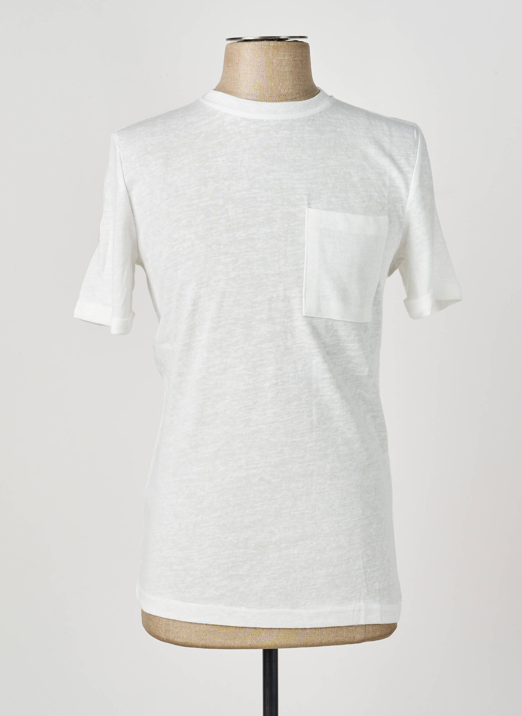 Tricou croială cambrată mâneci scurte alb PALA1969 bărbat