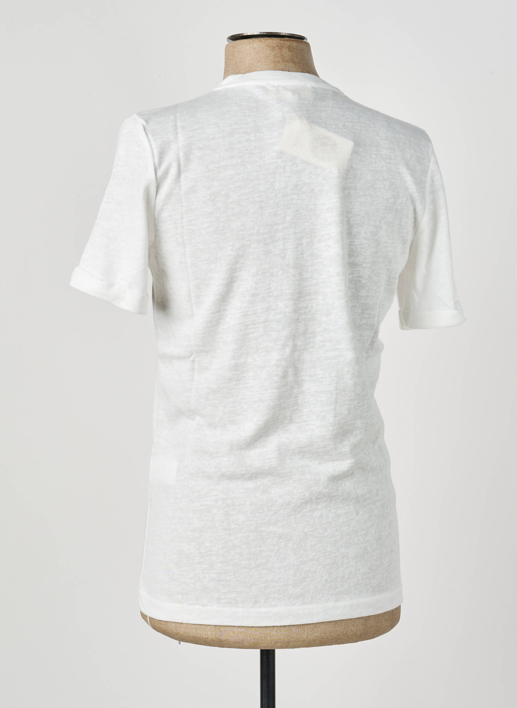 Tricou croială cambrată mâneci scurte alb PALA1969 bărbat