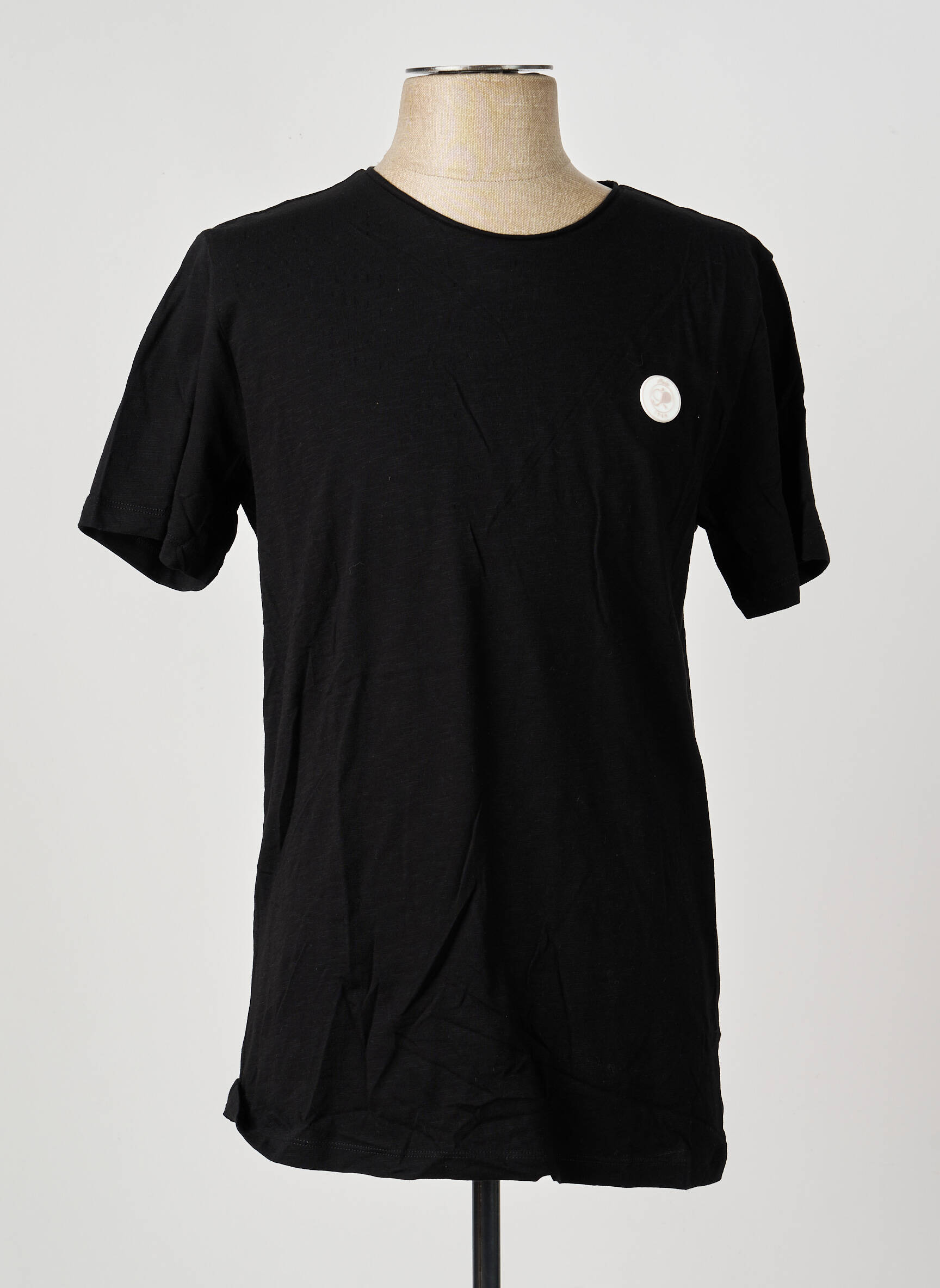Tricou croială dreaptă mâneci scurte negru PALA1969 bărbat