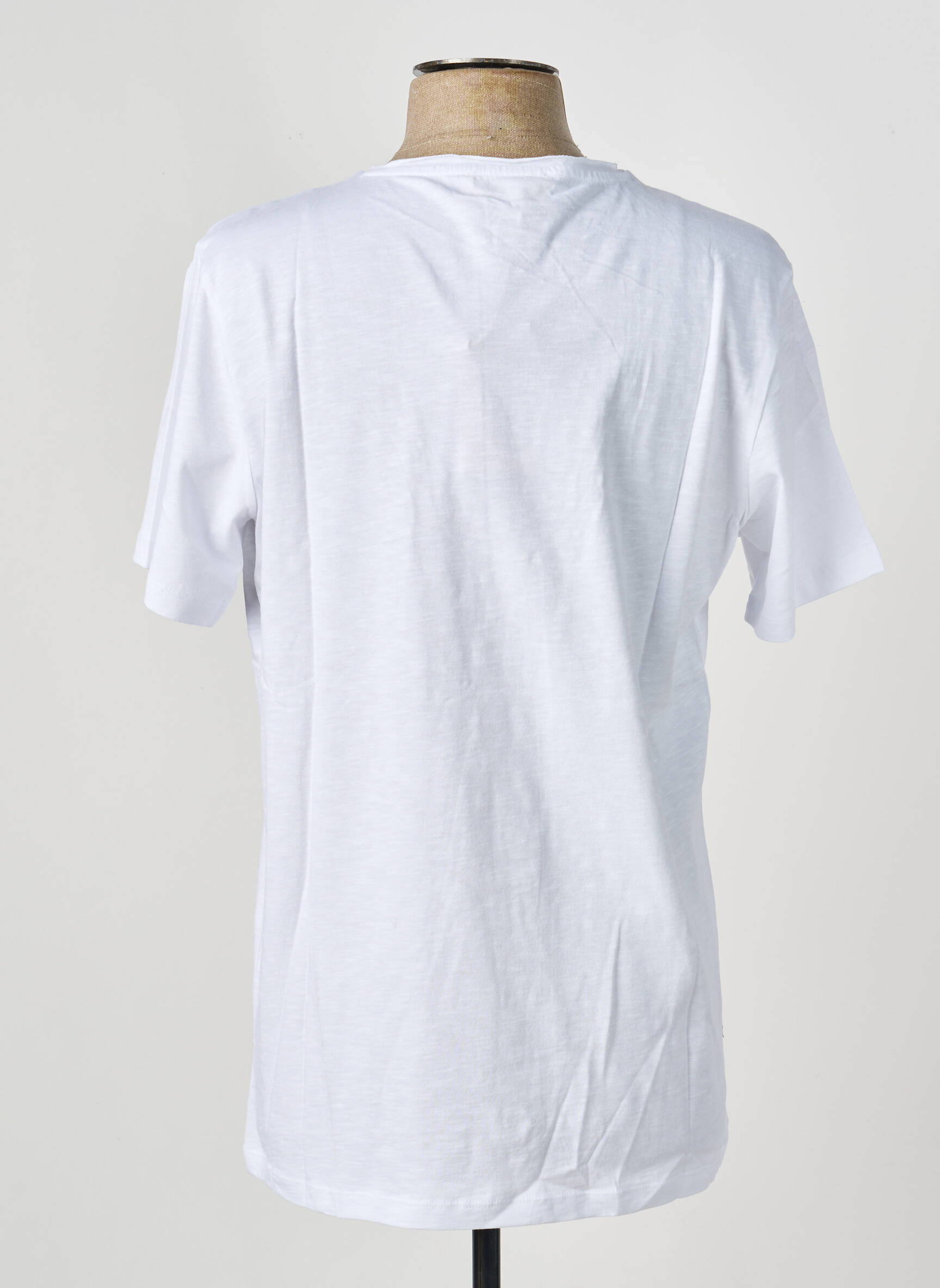Tricou croială dreaptă mâneci scurte alb PALA1969 bărbat