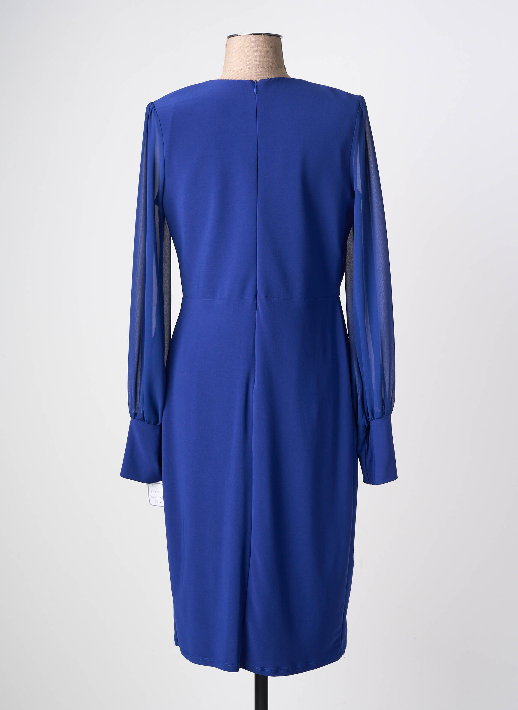 Rochie midi mâneci lungi mâneci lungi albastru FASHION NEW YORK femeie