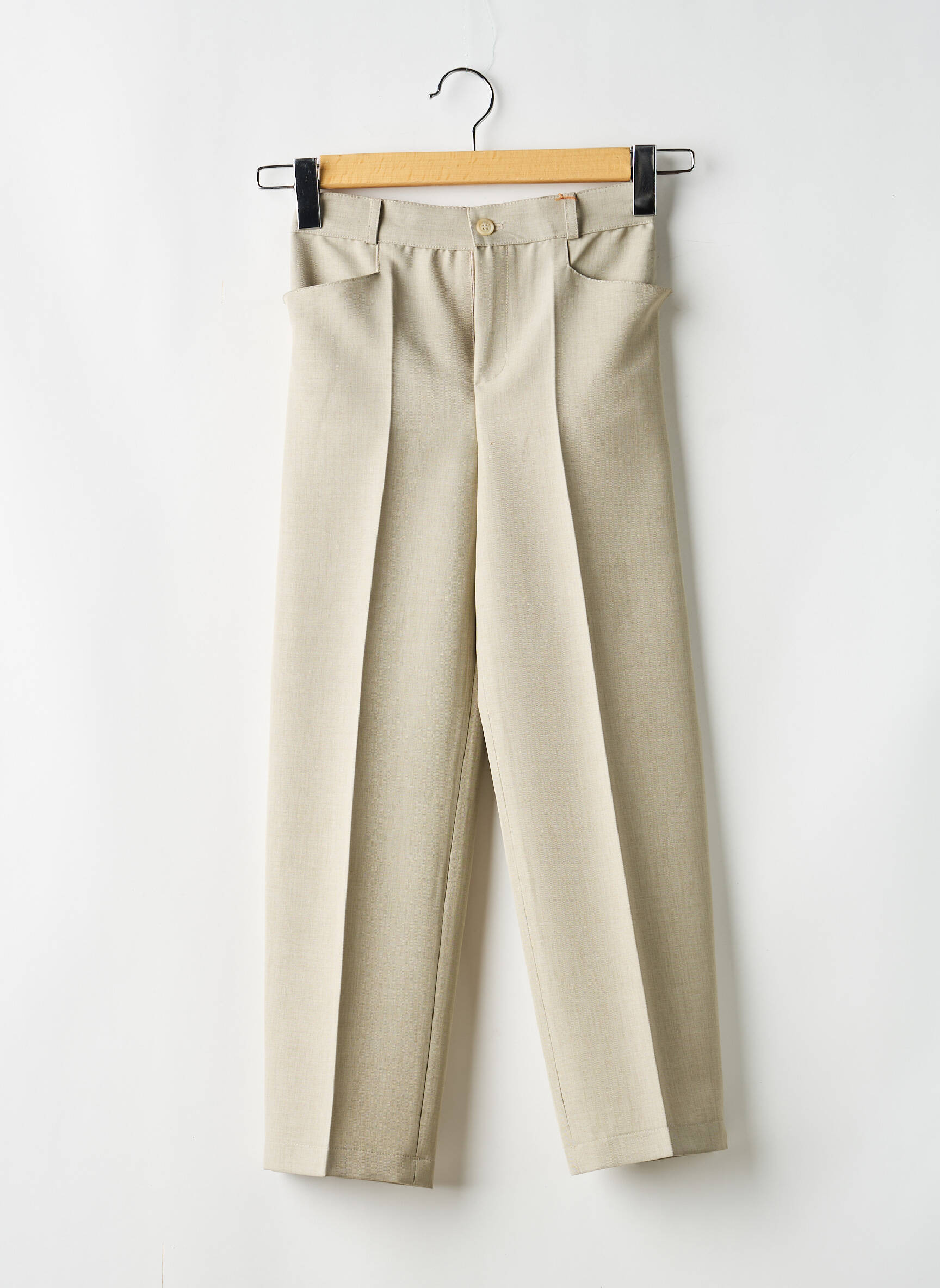 Pantalon drept buzunare talie elastică bej EZDA băiat