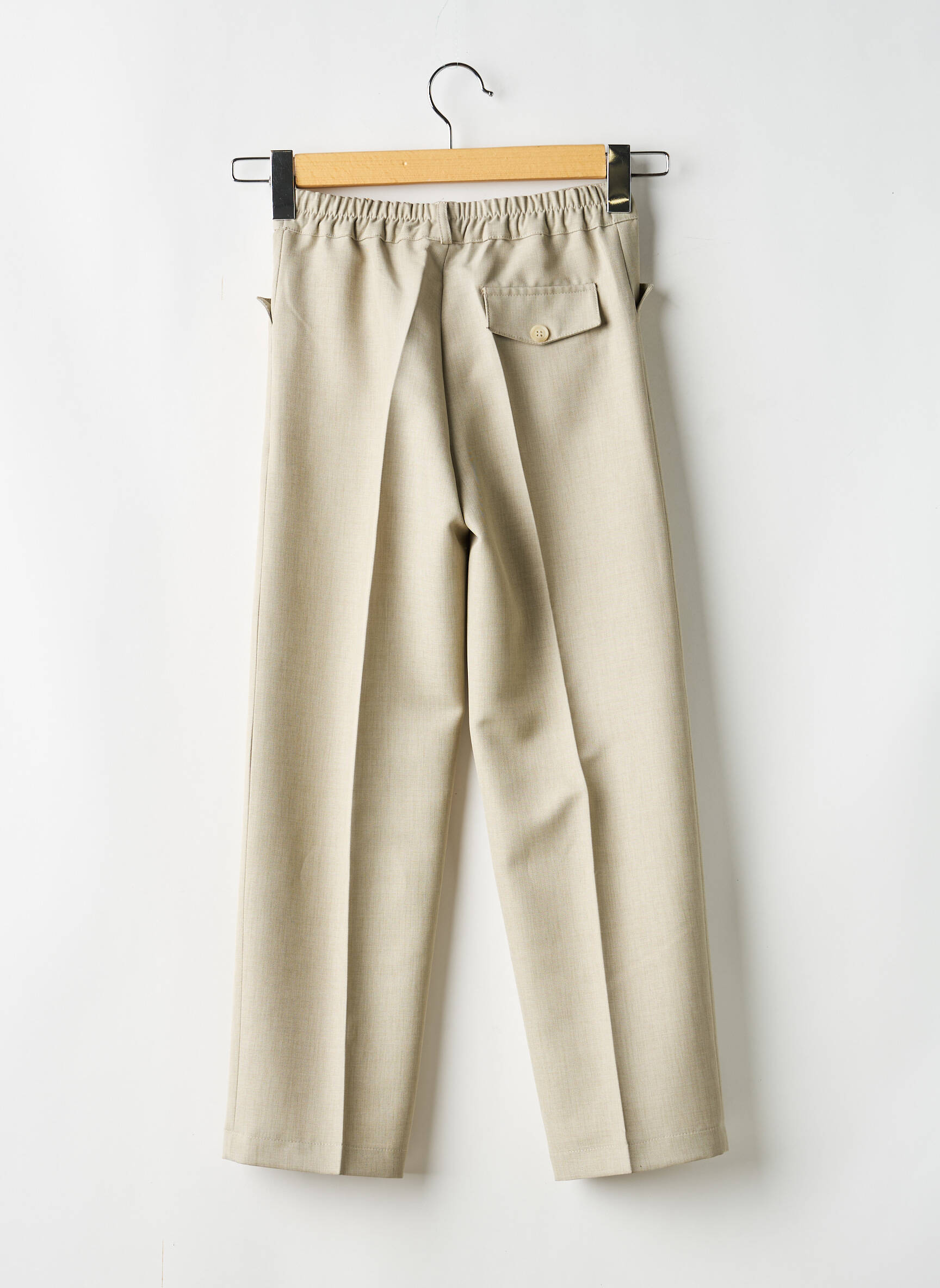 Pantalon drept buzunare talie elastică bej EZDA băiat