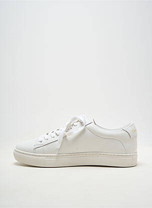 Adidași material neted toc plat până la 3 cm alb CAMILLIANO femeie