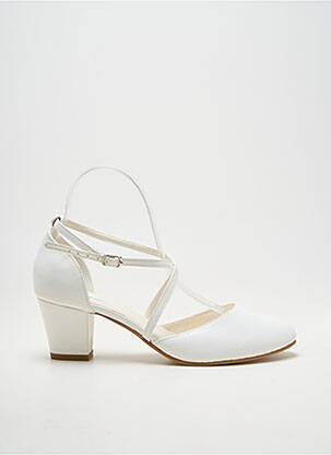 Pantofi cu toc cubanez toc de 4 la 6 cm alb VIVIANE femeie