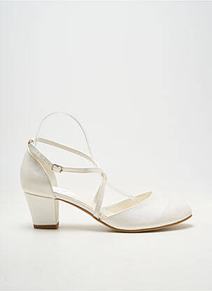 Pantofi cu toc cubanez toc de 4 la 6 cm alb VIVIANE femeie