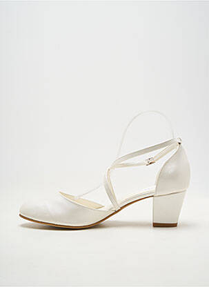Pantofi cu toc cubanez toc de 4 la 6 cm alb VIVIANE femeie