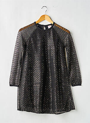 Rochie midi guler rotund mâneci lungi negru BOBOLI fată