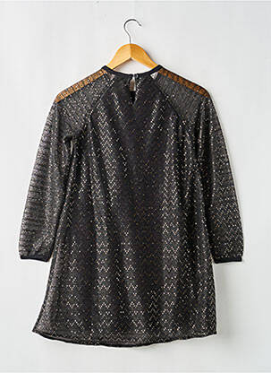 Rochie midi guler rotund mâneci lungi negru BOBOLI fată