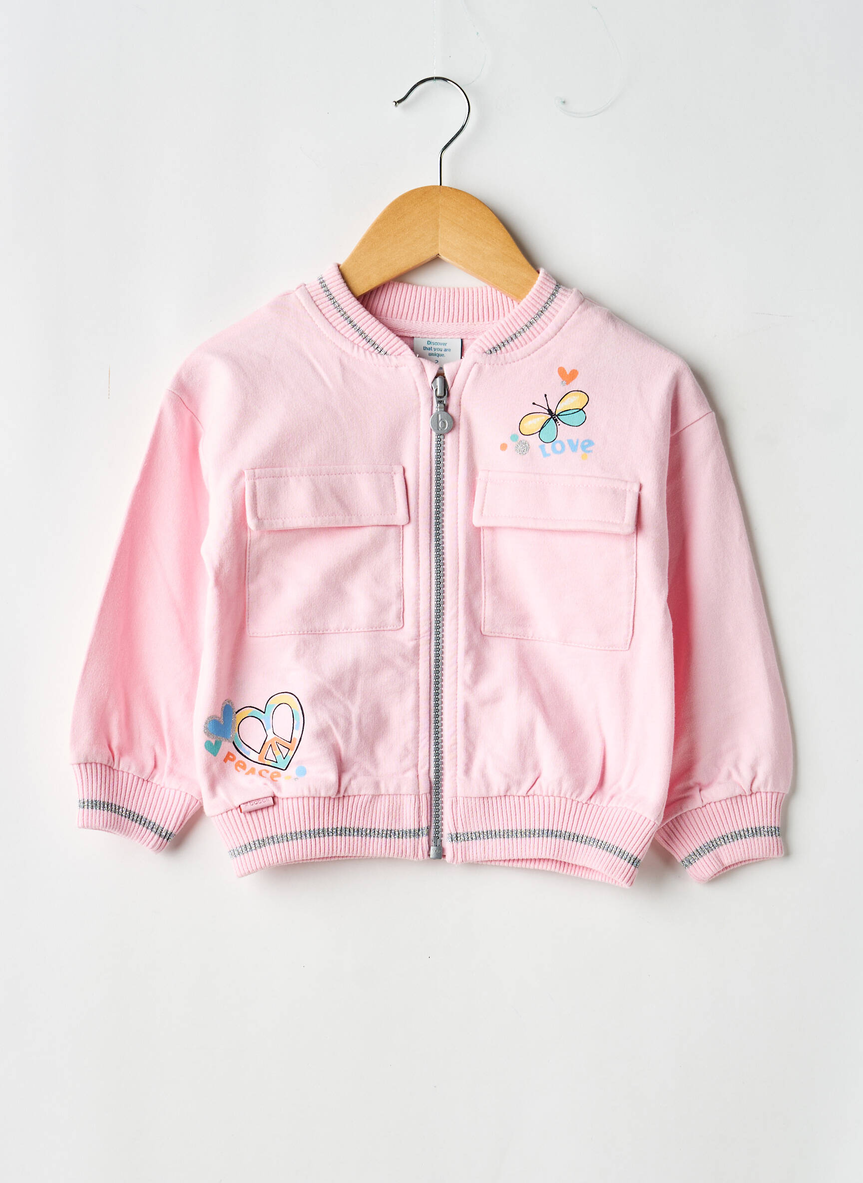 Jachete casual guler rotund roz BOBOLI fată