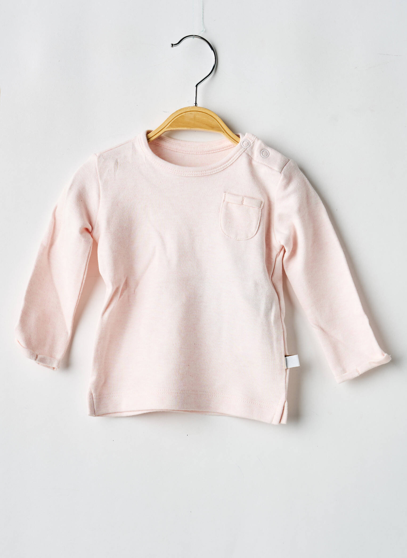 Tricou închidere cu nasturi pe umăr mâneci lungi roz BABY'S ONLY fată