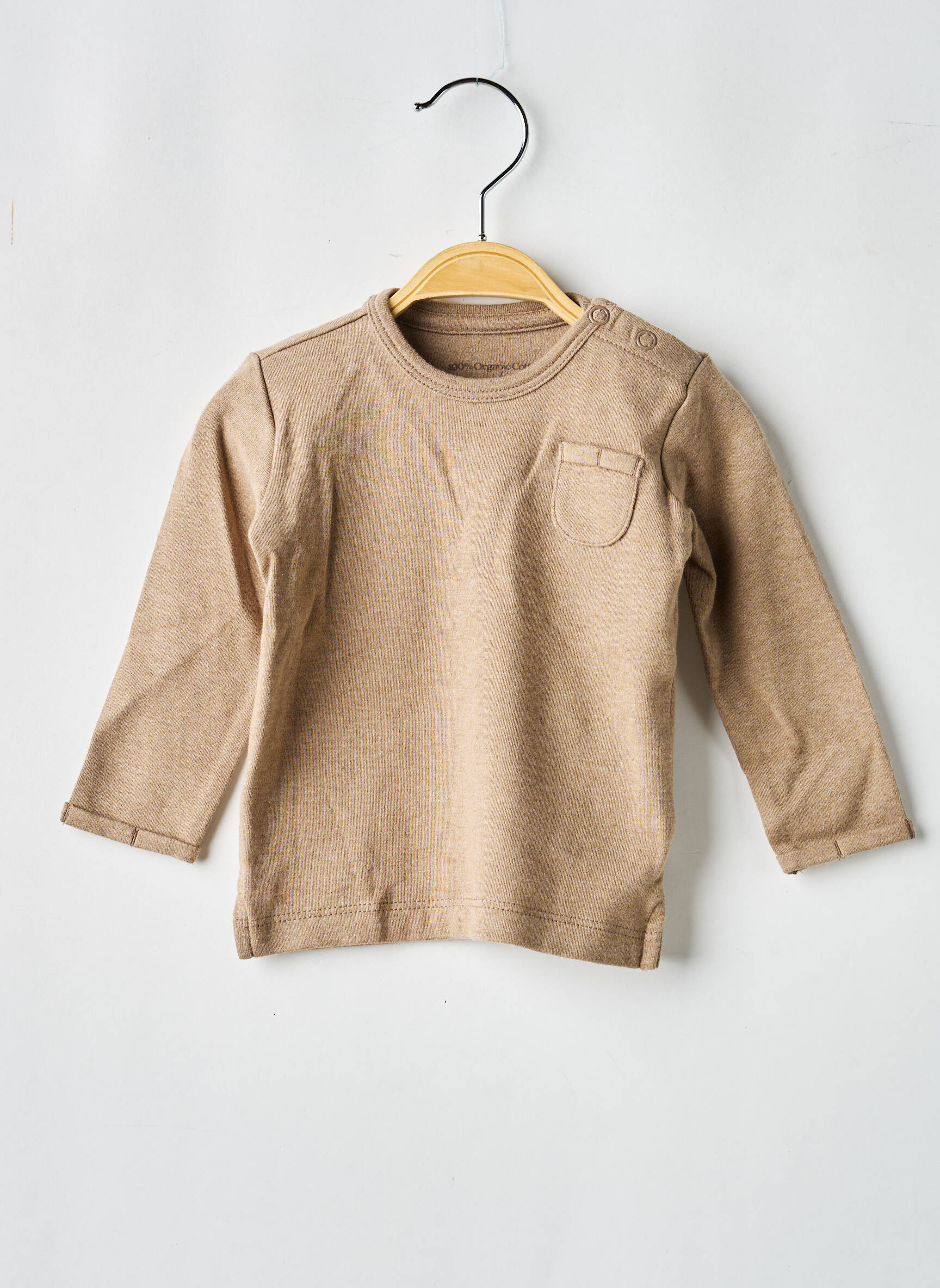 Tricou închidere cu nasturi pe umăr mâneci lungi maro BABY'S ONLY fată