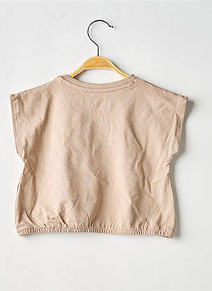 Tricou elasticitate mâneci scurte bej LEVV LABEL fată