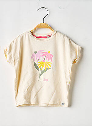 Tricou croială cambrată mâneci scurte bej NOPPIES fată
