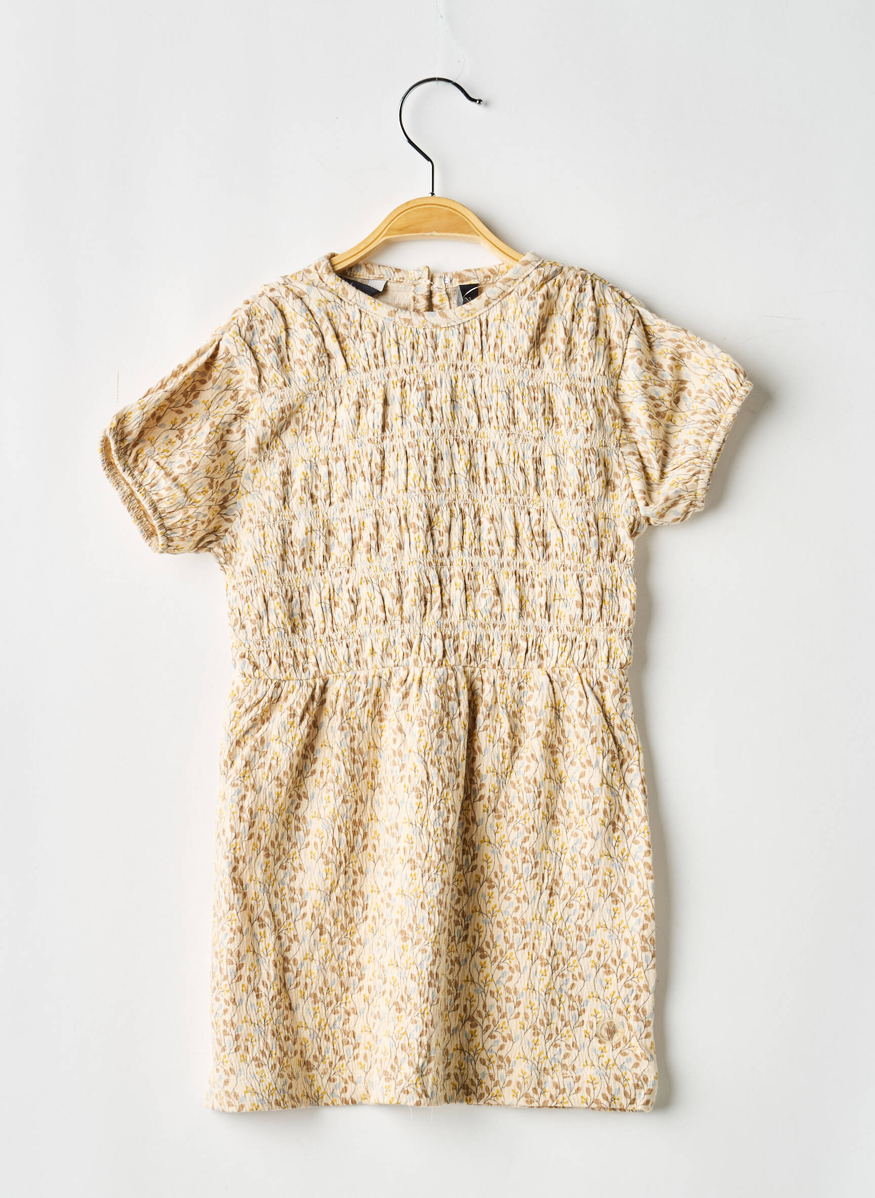 Rochie midi mâneci scurte mâneci scurte bej LEVV LABEL fată