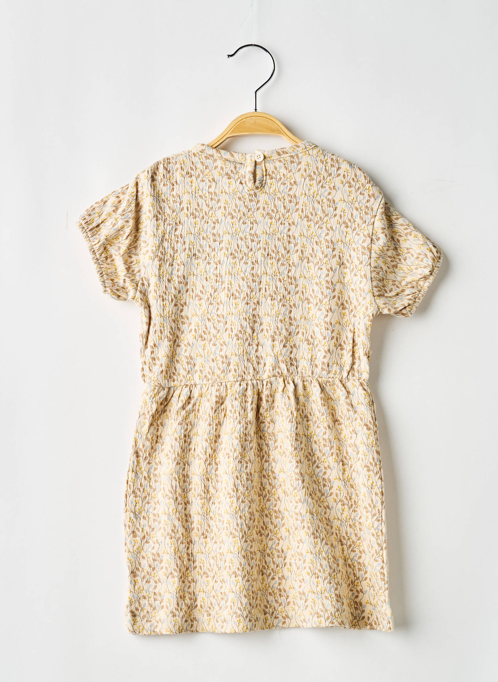 Rochie midi mâneci scurte mâneci scurte bej LEVV LABEL fată