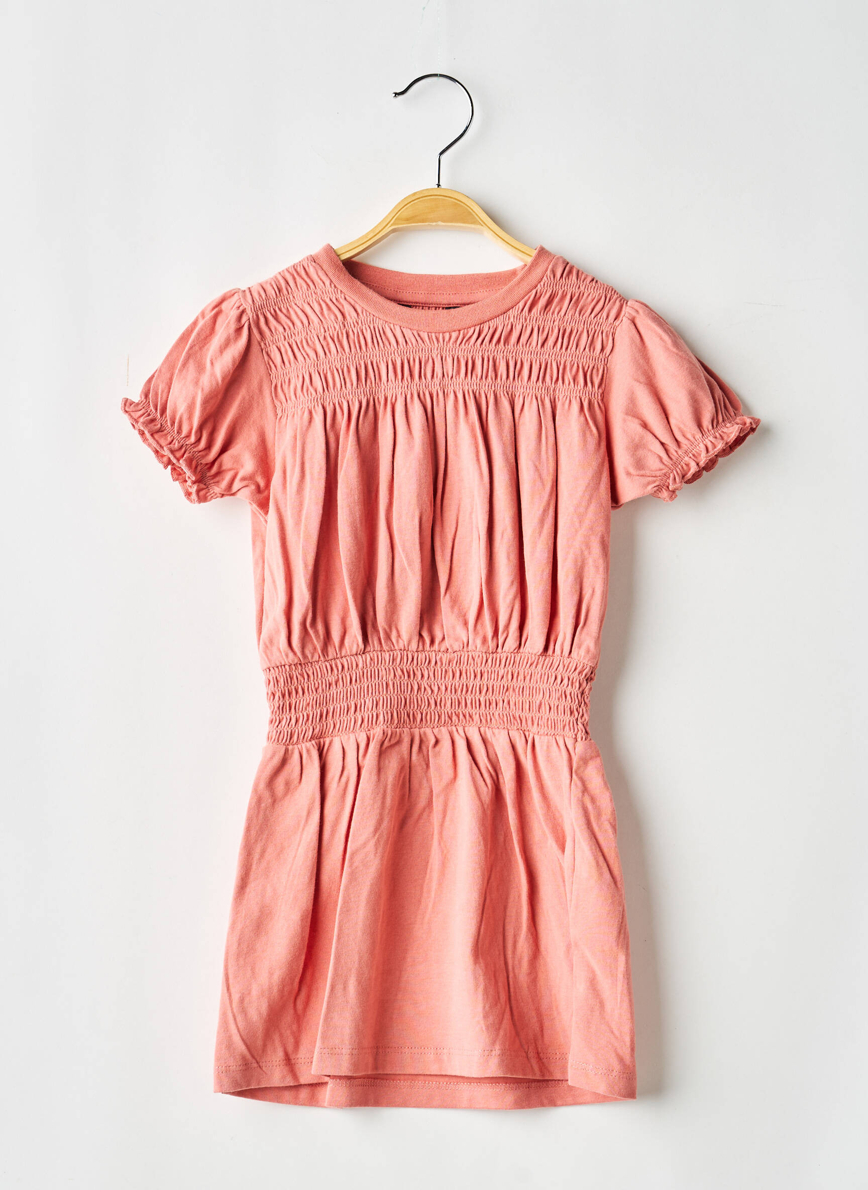 Rochie midi mâneci scurte mâneci scurte roz LEVV LABEL fată