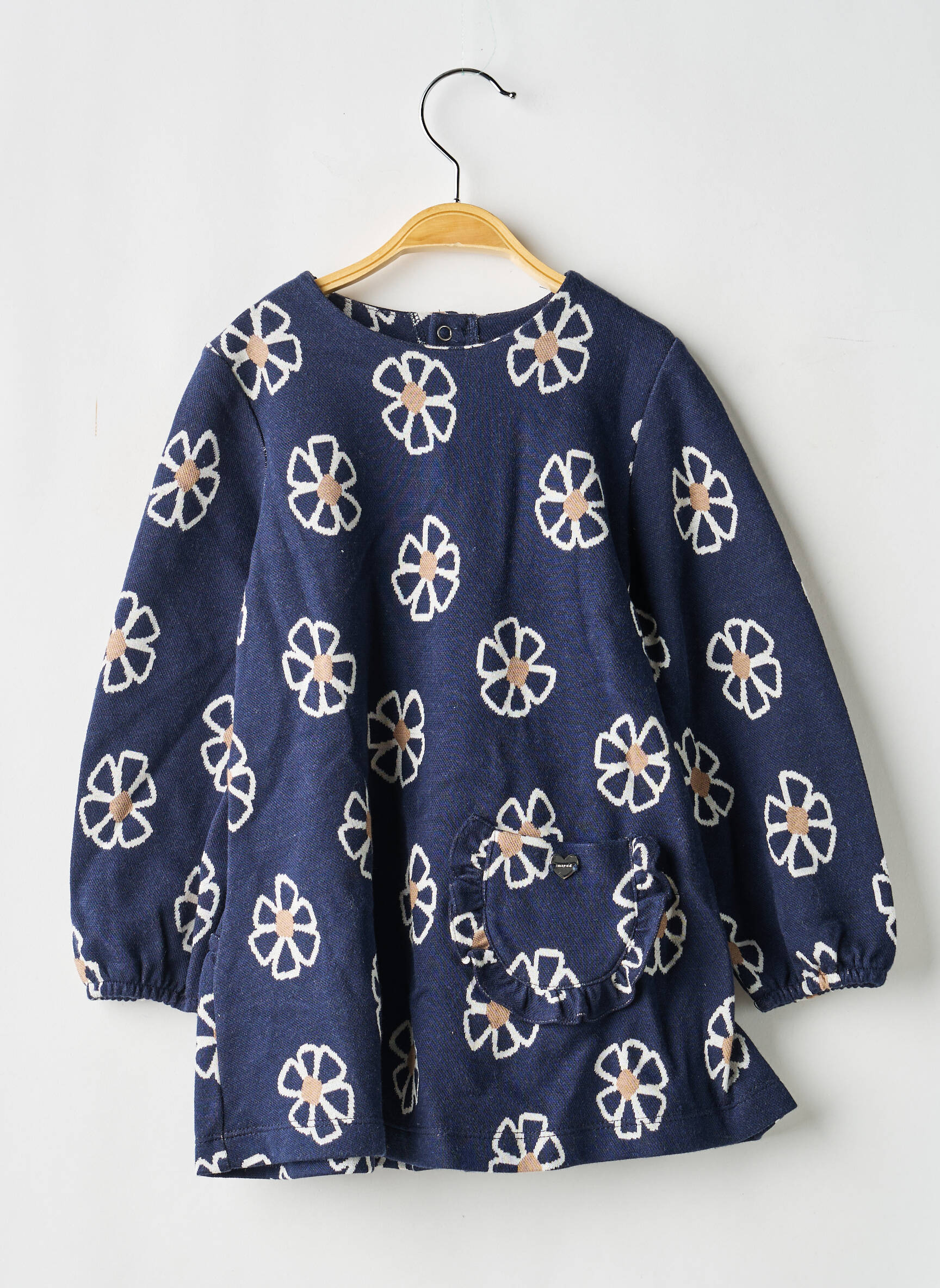 Rochie lungă guler rotund mâneci lungi albastru MAYORAL fată