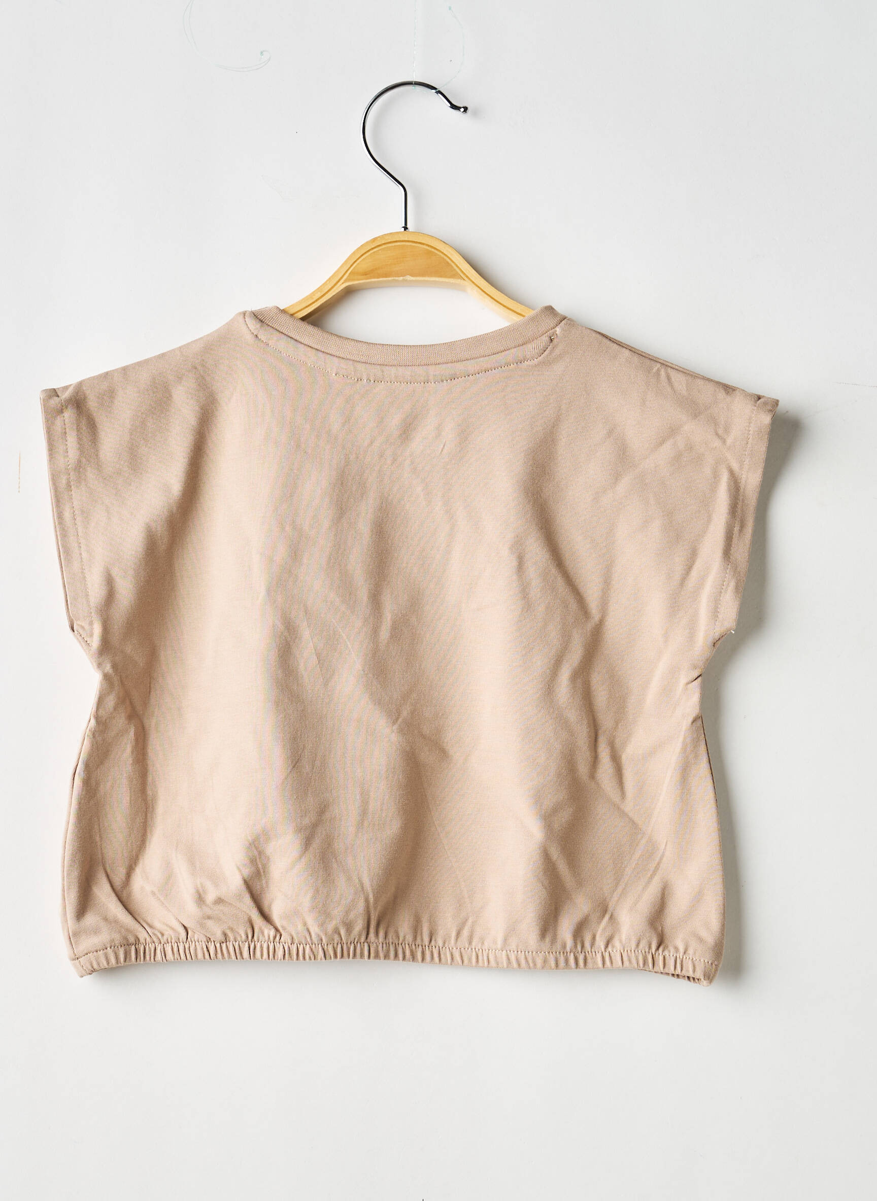 Tricou elasticitate mâneci scurte bej LEVV LABEL fată