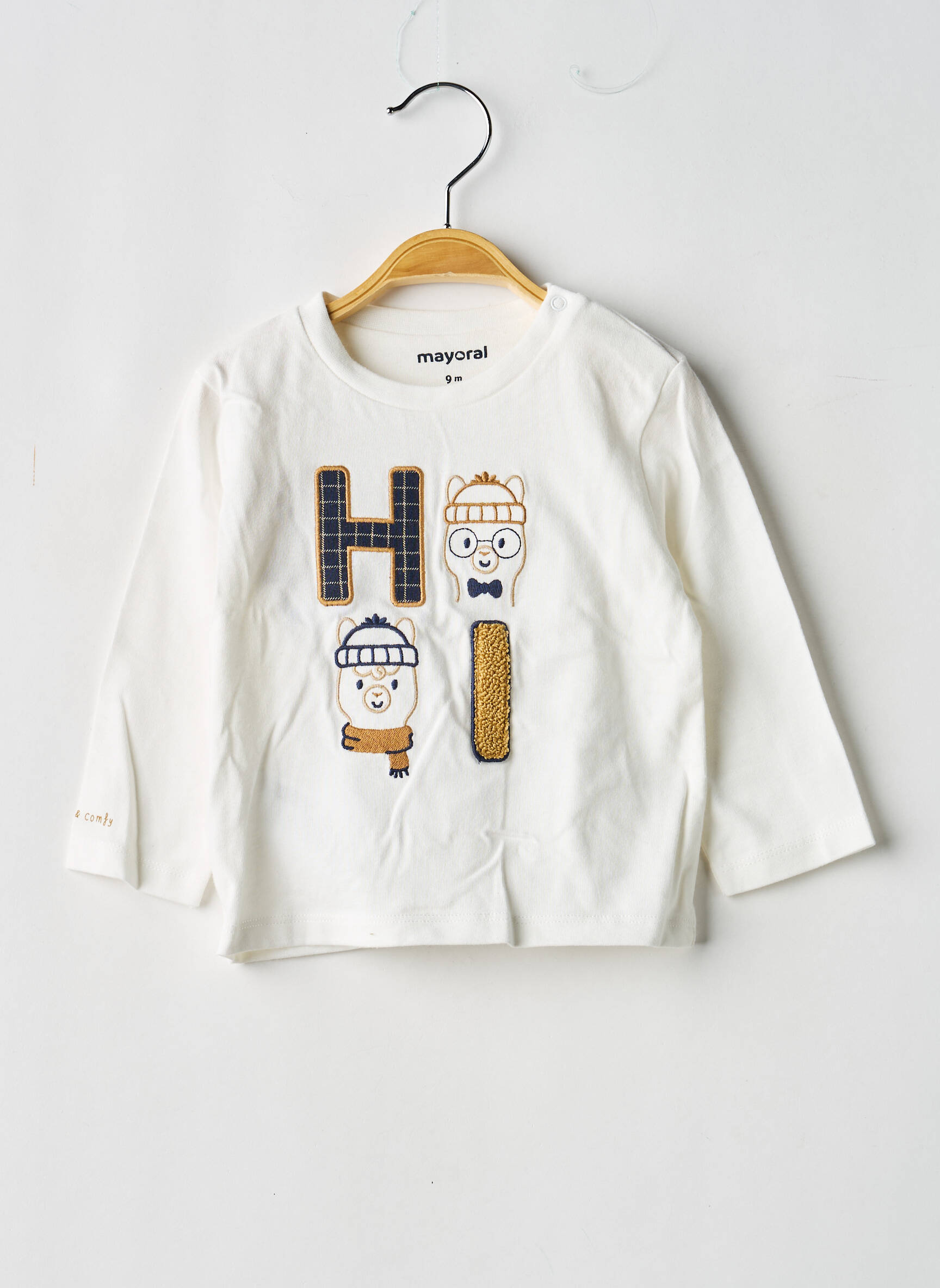 Tricou închidere presată mâneci lungi alb MAYORAL băiat