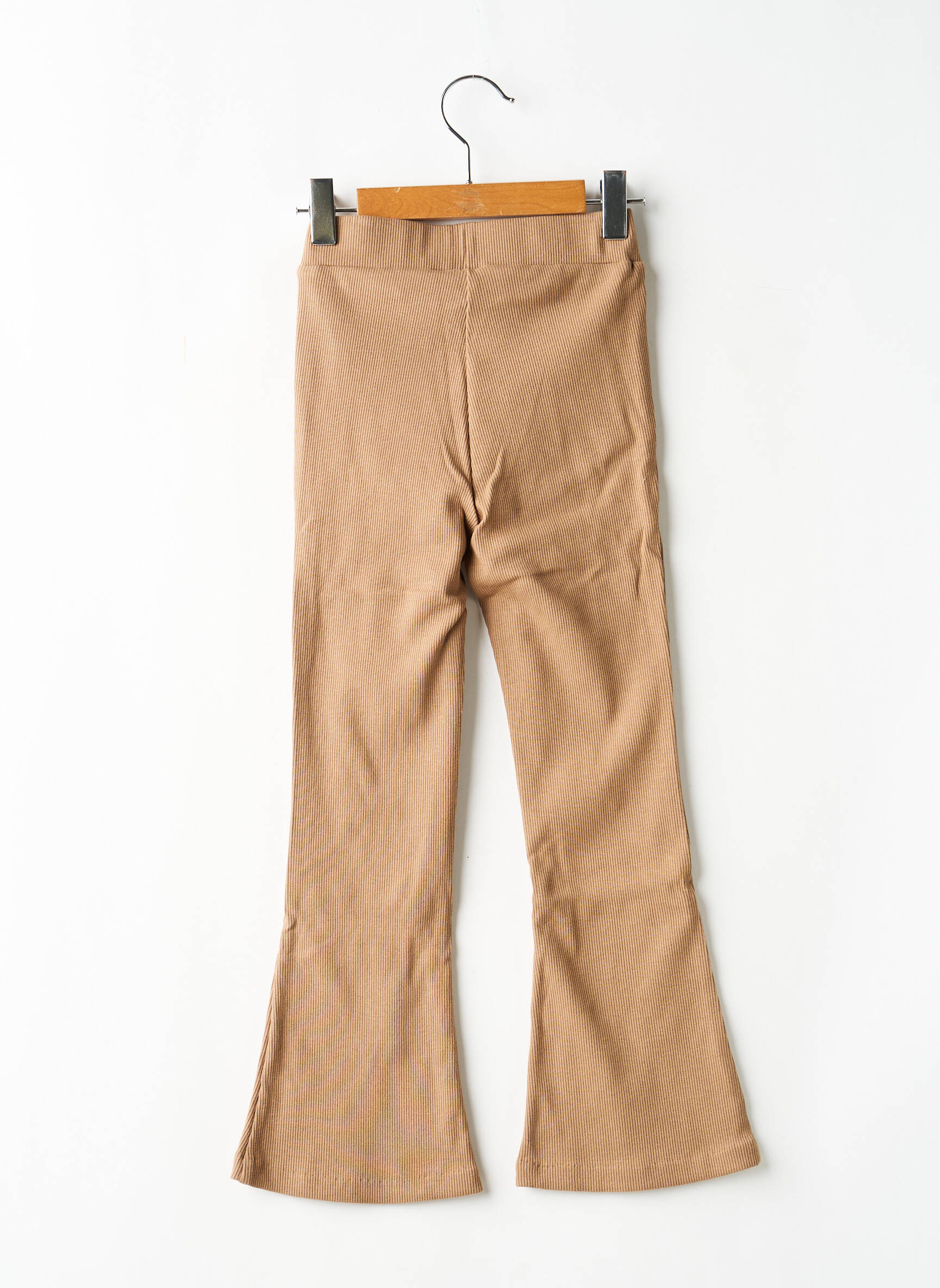 Pantalon evazat talie elastică talie elastică bej LEVV LABEL fată
