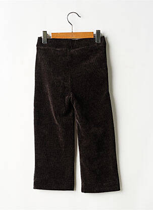 Pantalon drept închidere cu fermoar sub clapetă cu nasturi talie elastică negru LEVV LABEL fată