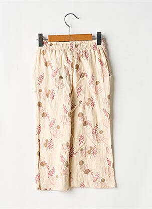Pantalon drept croială dreaptă talie elastică bej LEVV LABEL fată