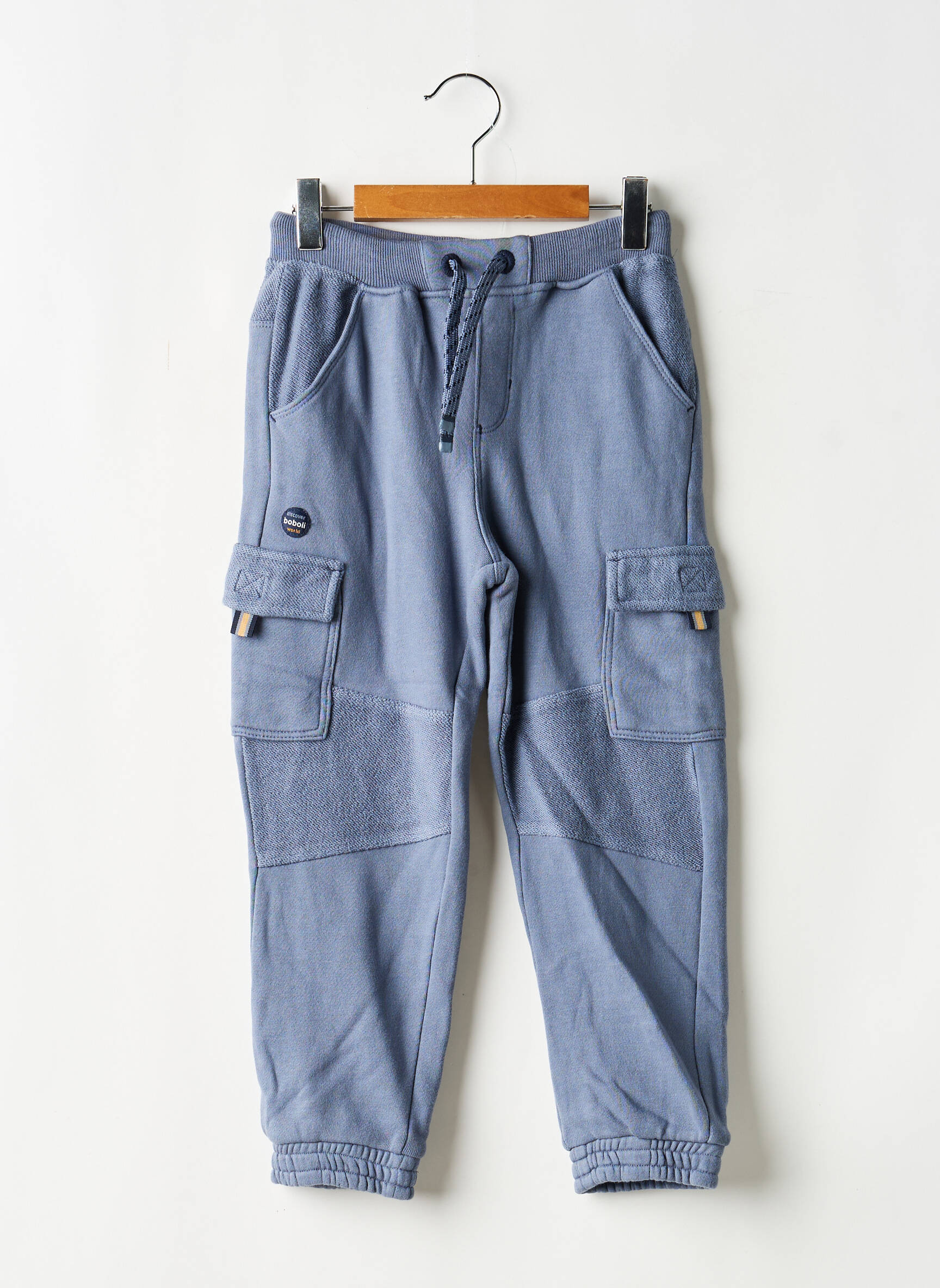 Pantalon cargo buzunare talie elastică albastru BOBOLI băiat
