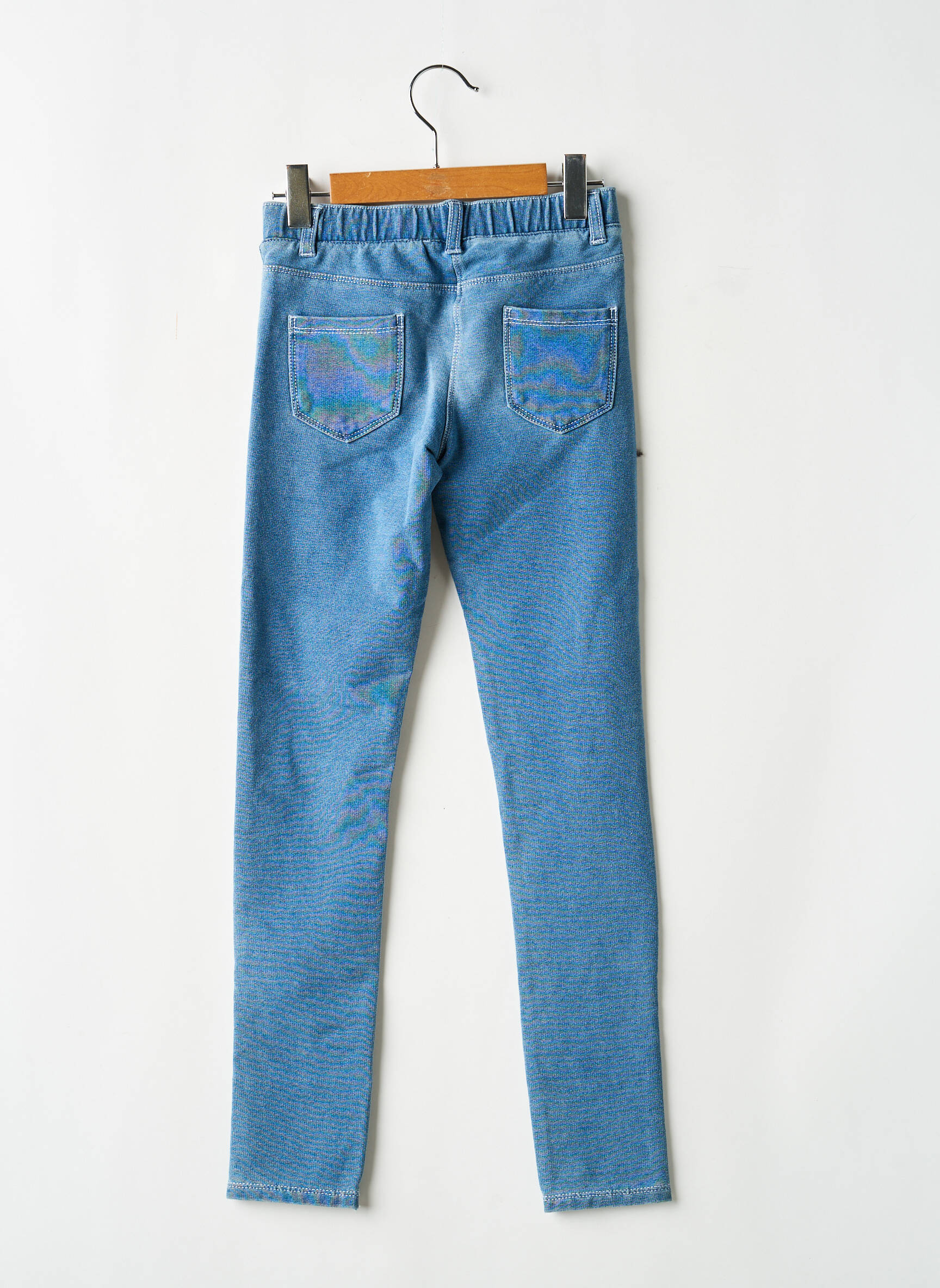 Blugi cu croială slim țesătură denim talie elastică albastru BOBOLI fată