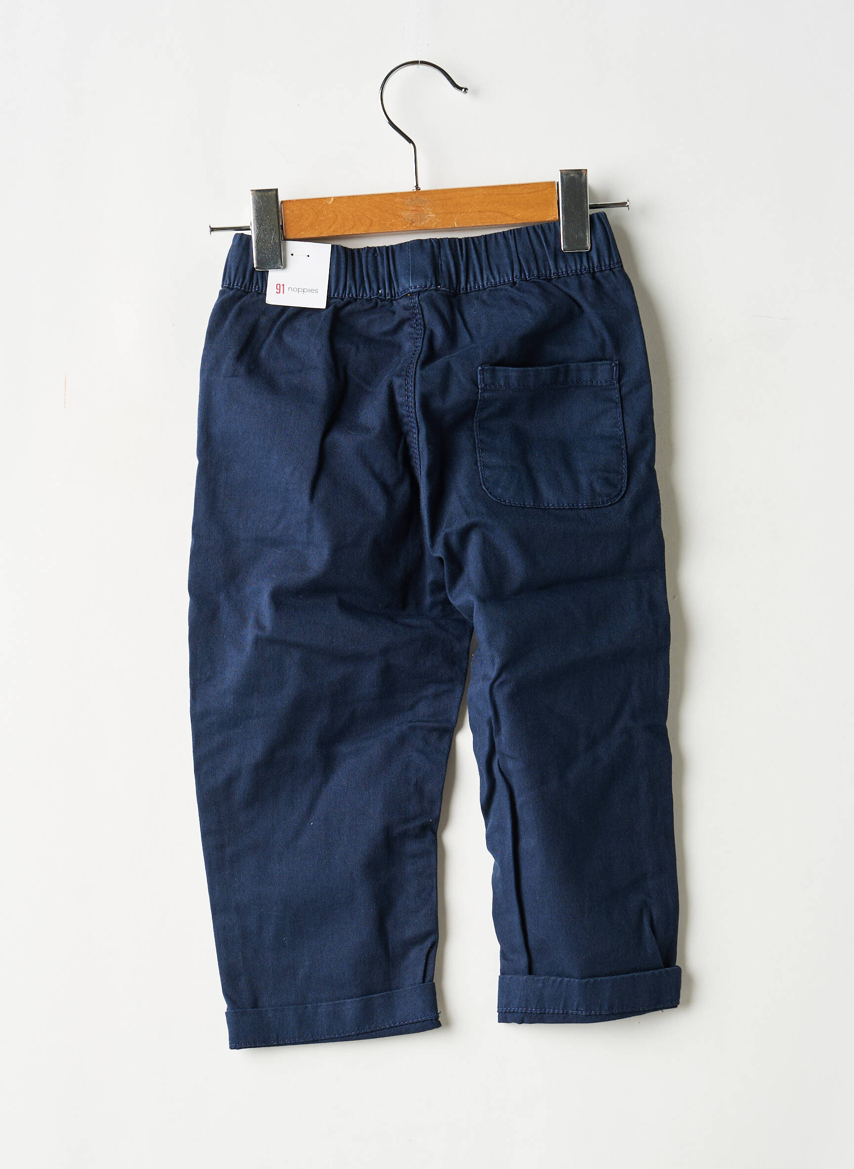 Pantalon drept închidere cu legături de legat talie elastică albastru NOPPIES băiat