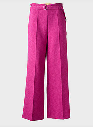 Pantalon larg închidere cu fermoar lateral talie înaltă violet STUDIO PARISIEN femeie