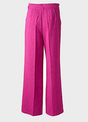 Pantalon larg închidere cu fermoar lateral talie înaltă violet STUDIO PARISIEN femeie