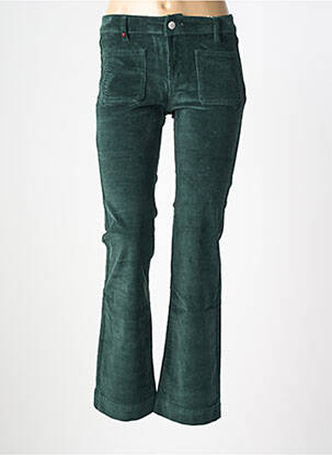 Pantalon evazat elasticitate talie înaltă verde F.A.M. femeie