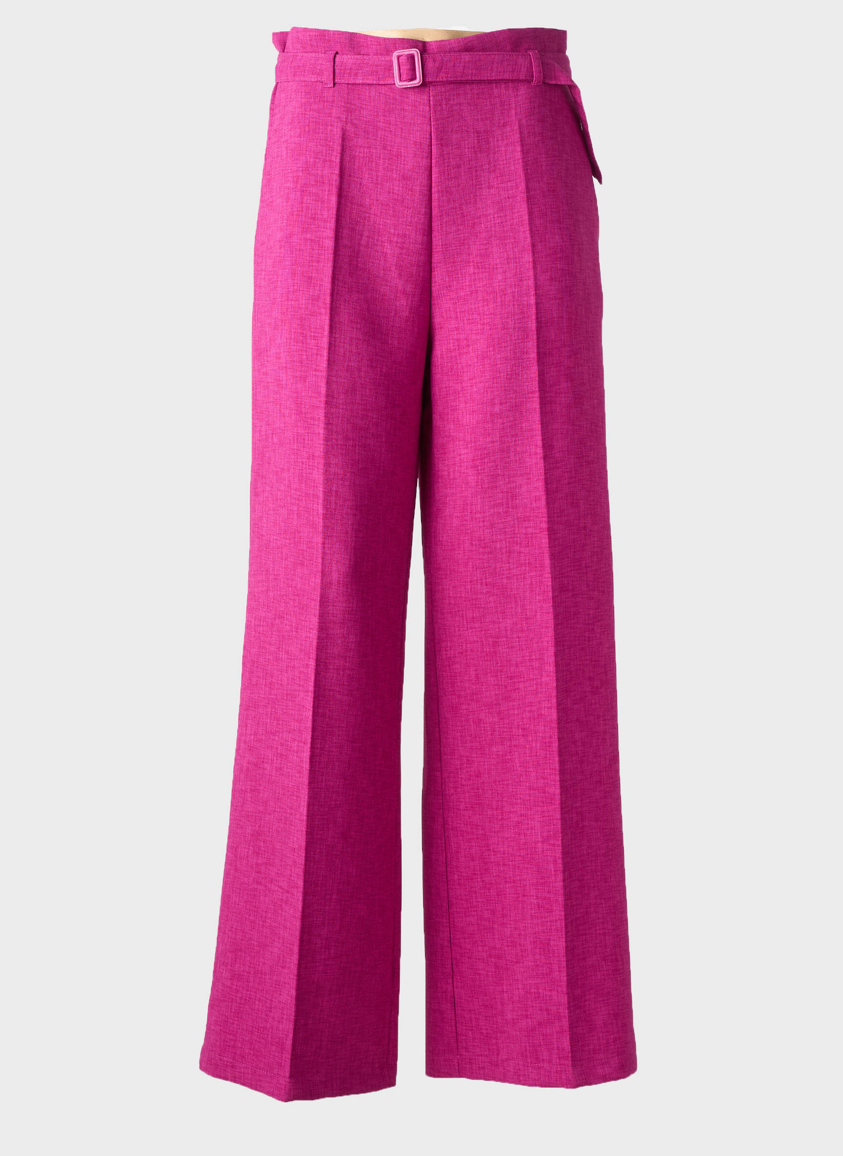 Pantalon larg închidere cu fermoar lateral talie înaltă violet STUDIO PARISIEN femeie