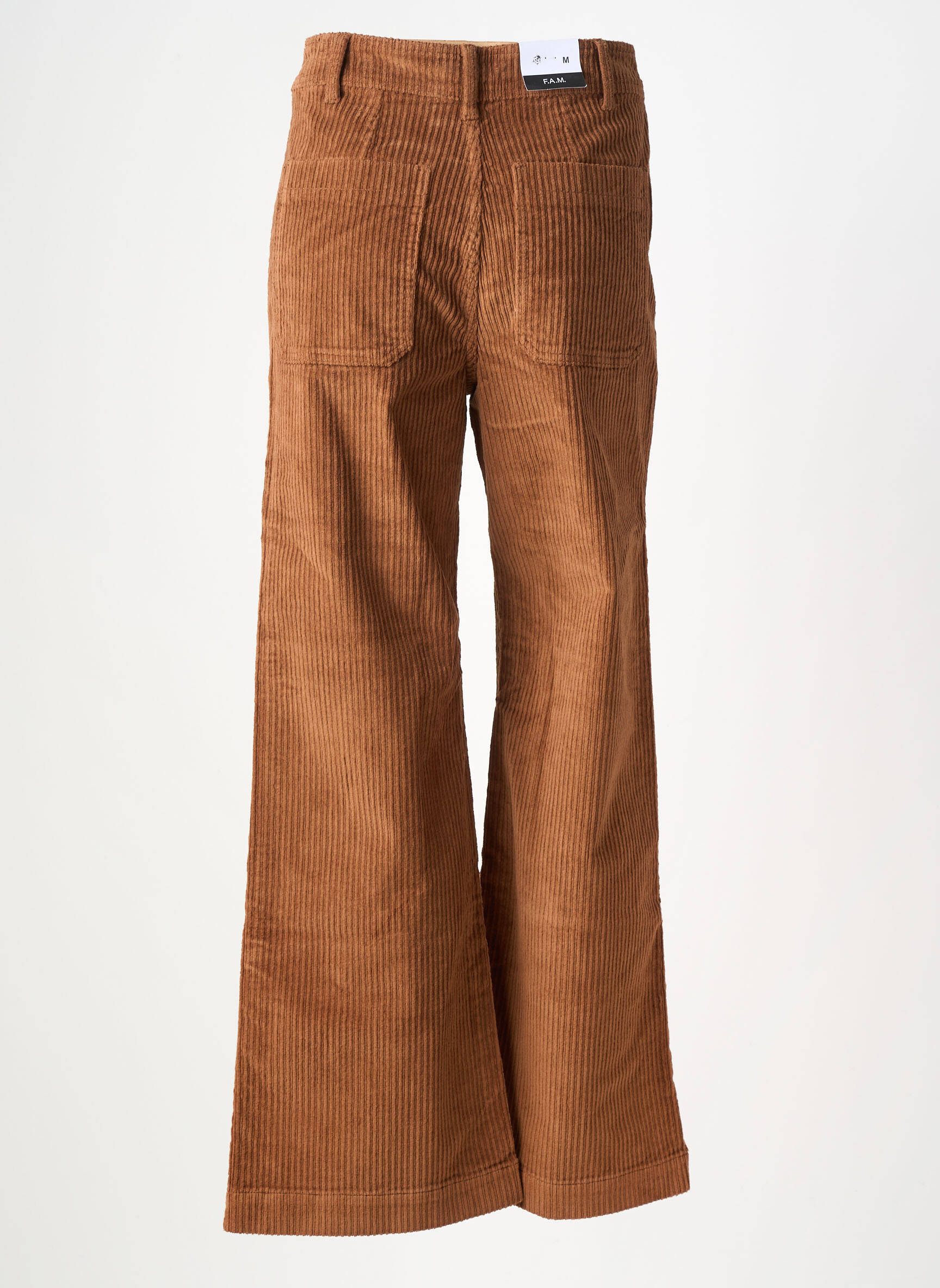 Pantalon evazat elasticitate talie înaltă maro F.A.M. femeie