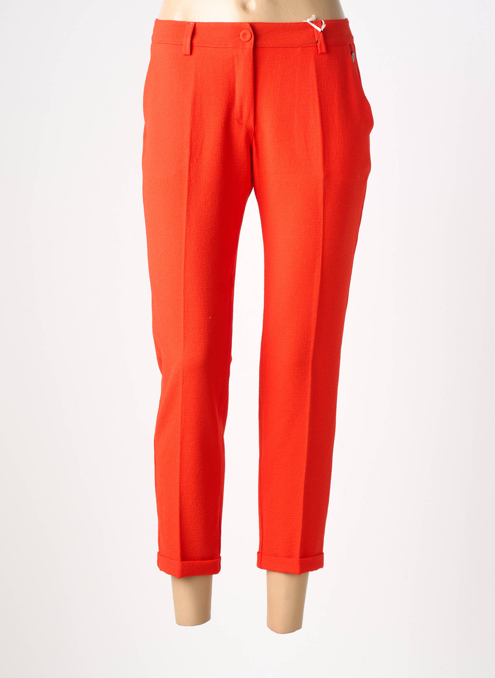 Pantalon 7/8 talie înaltă talie înaltă portocalie PAKO LITTO femeie