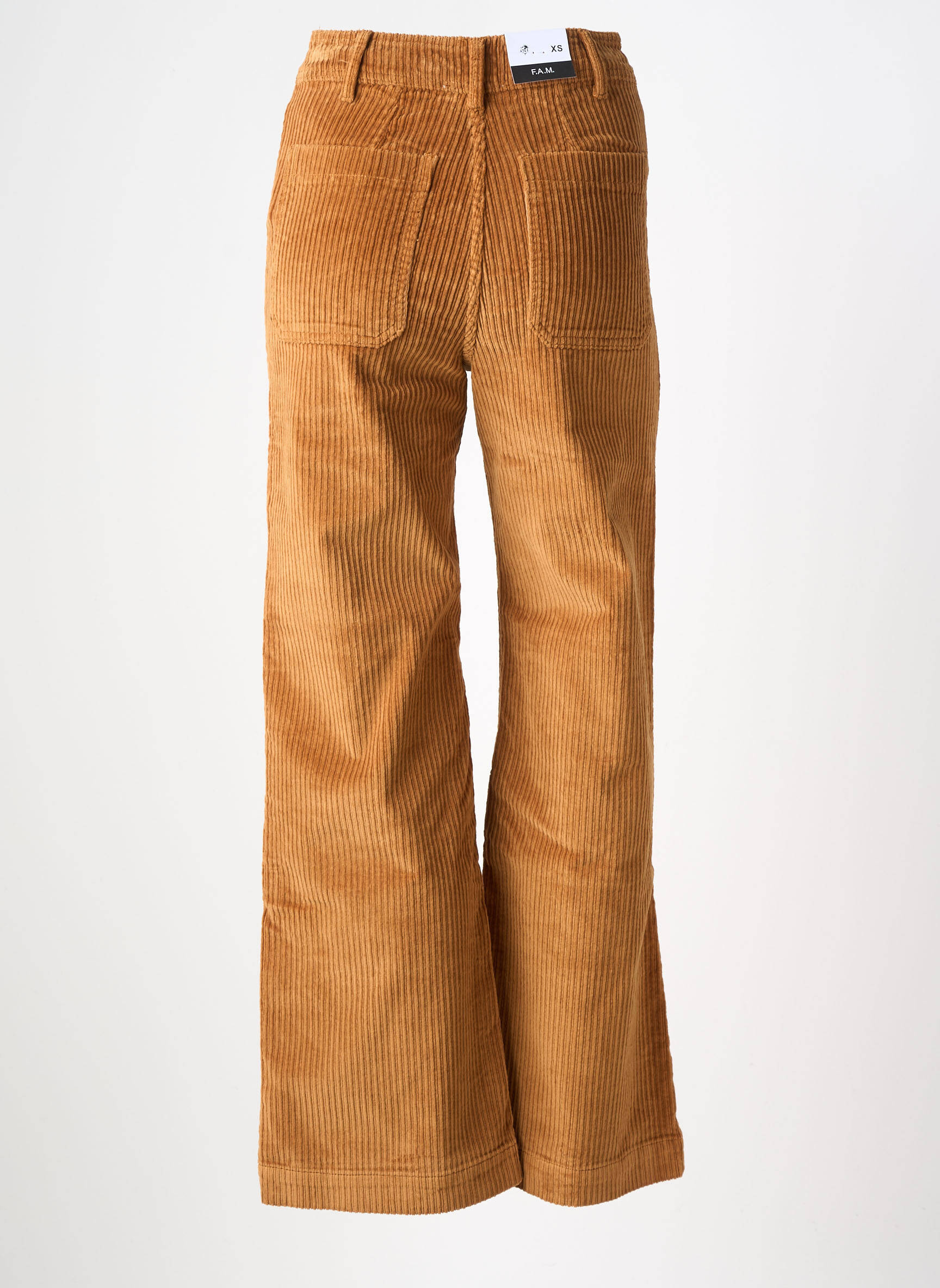Pantalon evazat elasticitate talie înaltă bej F.A.M. femeie