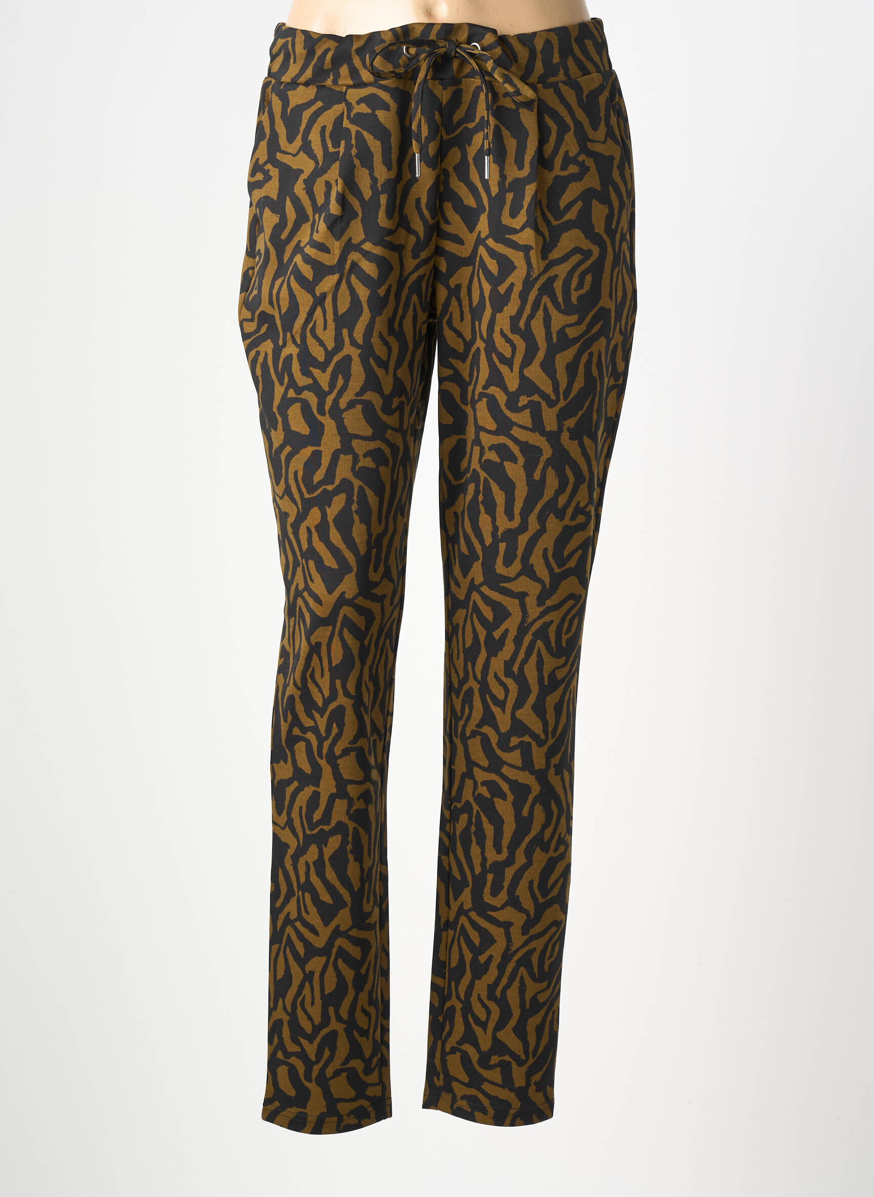 Pantalon slim talie elastică mărime normală verde B.YOUNG femeie