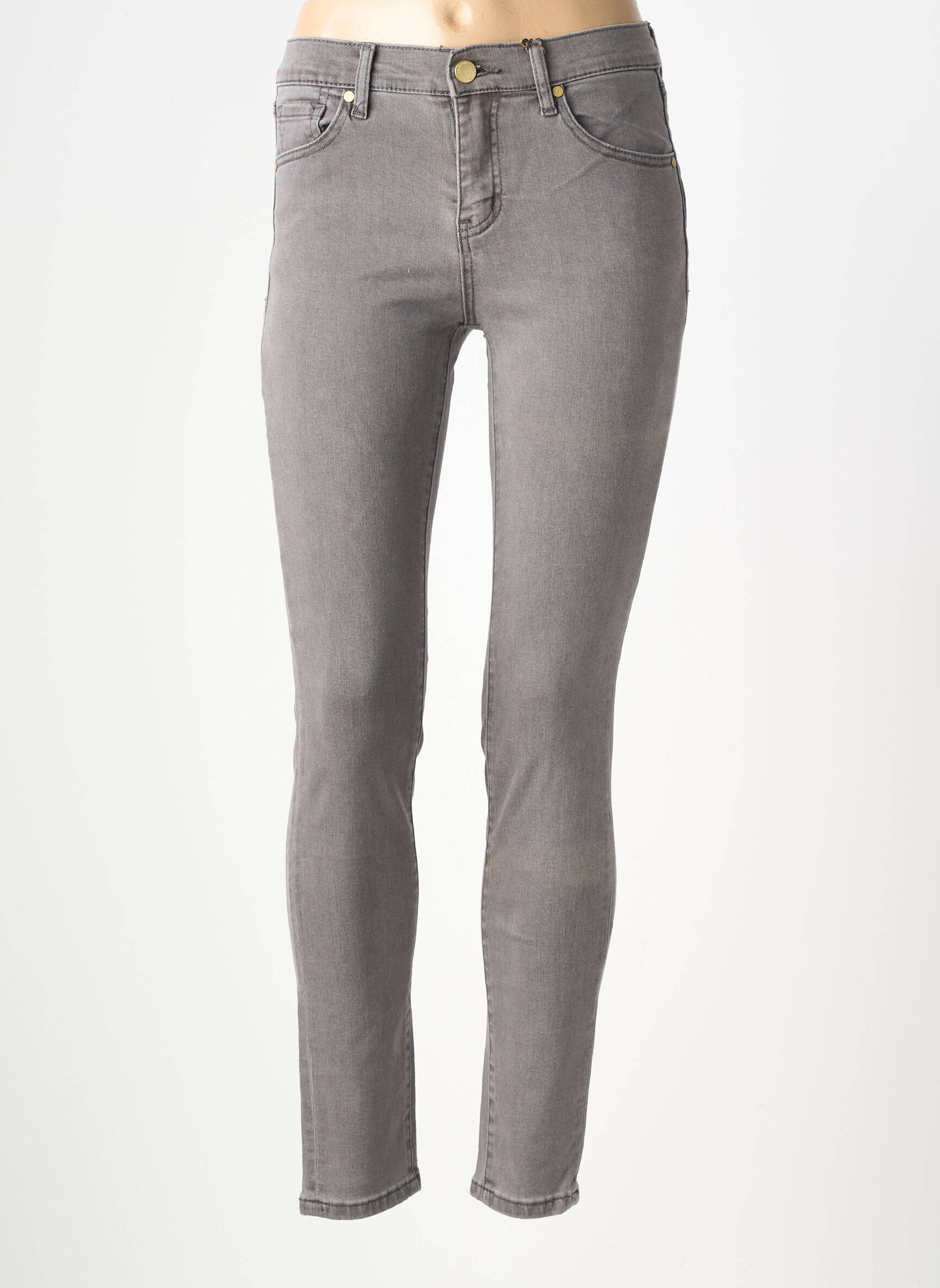 Blugi skinny țesătură brută mărime normală gri LA PETITE ETOILE femeie