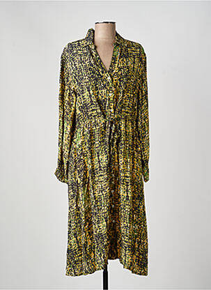 Rochie midi imprimeu fantezie mâneci lungi verde MKT STUDIO femeie